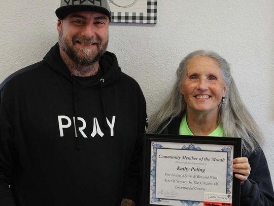 Poling Recognized As Community Member Of The Month