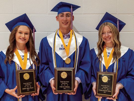 Ptacek, Johnson and Nelson Named Eureka Class Of 2025 Valedictorians And Salutatorian