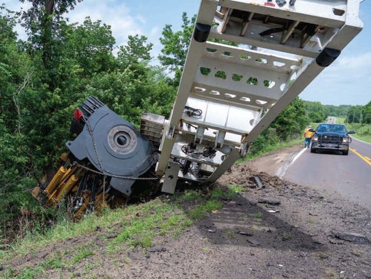 Semi Rollover Involving Heavy Machinery Shut Down Section Of Kansas Highway 99