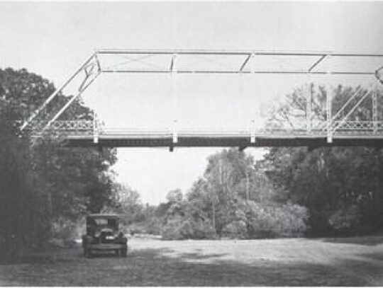 In 1934, Greenwood County was in a drought as this picture illustrated by the dry watercourse of Fall River, on Kansas Highway #11, Highway 99 today, between Eureka and Climax.