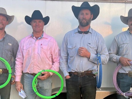 1st place Ranch Rodeo Team Troy Higgs, Bud Higgs, Jess Corier and Bo Krueger