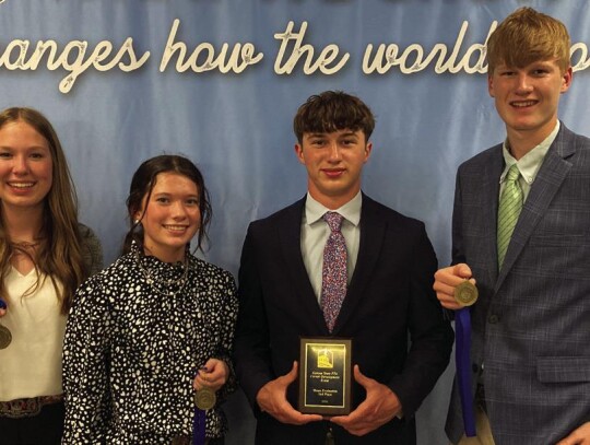 Meats Evaluation Team Named Reserve State Champions Hannah Perrier, Addison Westerman, TJ Mills and Lyle Perrier