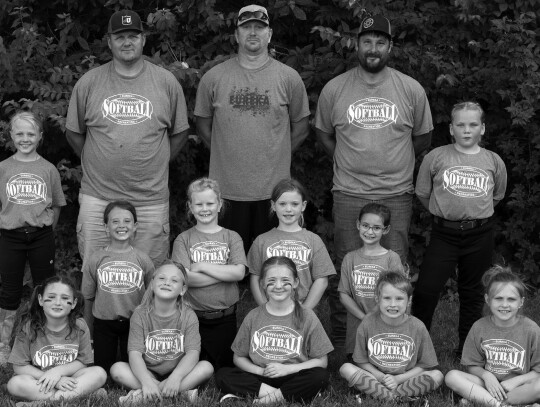 Coach Pitch Girls Team 3: Gray Team members included: Miah Hughes, Madyn Vinson, Tatum Boor, Adelynn Marks, Nevaeh Swayden, Kasari Ptacek, Sawyer Ptacek, Elena McCoy, Raven Austin, Akadia Cox, Haidyn Evenson and Ella Burke. The team was coached by Austin 