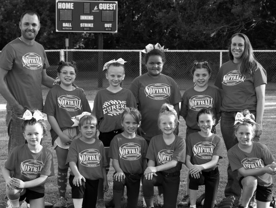 Coach Pitch Girls Team 2: Red Team members included:Wren Zimmerman, Harper Seeley, Georgia Turner,Adelae Coulter, Hope Osborne, Olivia Escareno, Penelope Escareno, Stella Shivers, Audrey Wallace, Paisley Morgan and Brylee Boone. The team was coached by Is