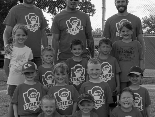 T-ball Team 3: Red: Team members included: Nora Whittaker, Carson Swayden, Brixton Shaw,Braxton Richey,Melanie Gulick,Jaxon Laymon,Chevy Boles, River McMullen,Emory Boone,Kipton Ramsey andAsher Boone.The team was coached by Isaac Boone,Drew Ramsey and Cor