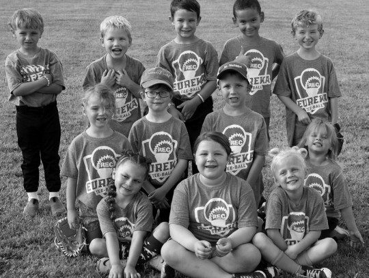 T-ball Team 4: Gray: Team members included: Lincoln Treece, Braelynn Michael, Graham Bechtel, Dawsyn Evenson, Margot Shivers, Aspen McCalla, Haisley Eismann, Owen Ostrander, Kase Vinson, Kendall Gore,Aiden Michael and Landen Ash.The team was coached by Au