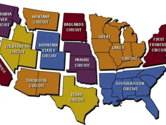 Map Of Various Circuits In The United States